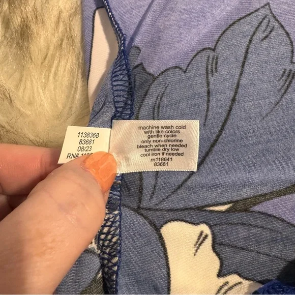 Lane Bryant Navy and Cream Floral Long Sleeve Dress - Picture 7 of 10